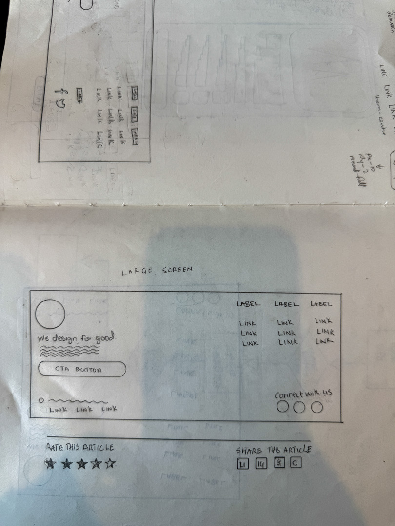 Drawing Festa's header and footer navigation system