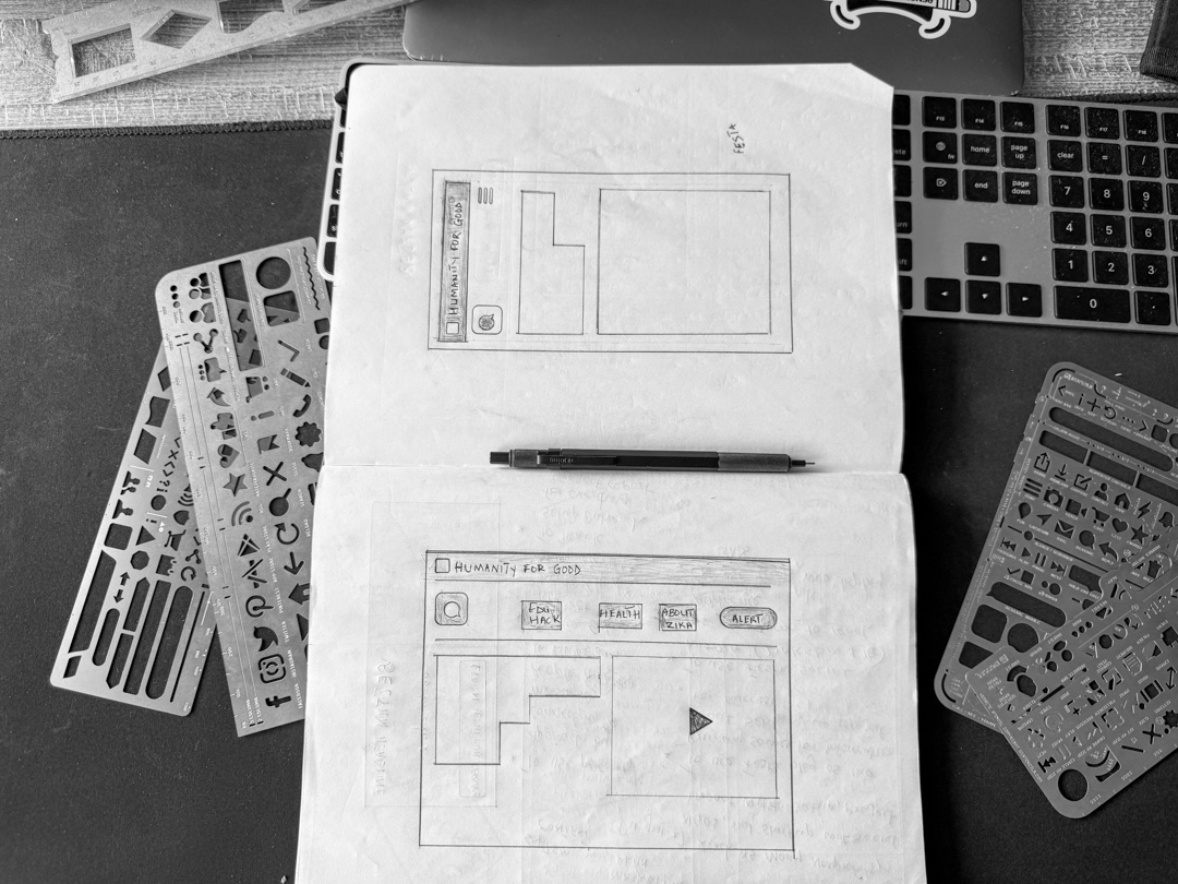 Sketching Zika alert interface. Festa's in-house project